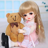ZDD Lovely Mini BJD Dolls 1/8 16cm Girl SD Doll 6.2Inch Ball Jointed Doll DIY Toys with Full Set Clothes Shoes Wig Makeup for Children