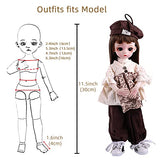 UCanaan 1/6 BJD Dolls Clothes Set for 11.5In-12In Fashion Jointed Dolls 30cm Poseable Dolls-Hazuki