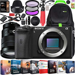 Sony a6600 Mirrorless Camera 4K APS-C Camera Body and E PZ 18-105mm F4 G OSS Power Zoom G Lens ILCE-6600B + SELP18105G Bundle + Deco Gear Travel Backpack Case + Photo Video Software Kit + Accessories