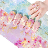 4 Rolls Marble Nail Foil Transfer Sticker Holographic Marble Nail Art Decal Stickers Marble Nail Foil Wraps for Women Girls DIY Nail Decoration