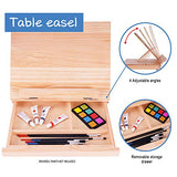 101 Piece Professional Art Set with Wooden Drawing Easel and 2 Drawing Pads, Deluxe Art Set in Portable Wooden Case-Painting & Drawing Set Professional Art Kit for Kids, Teens and Adults/Gift