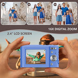 IEBRT Digital Camera,1080P Mini Vlogging Camera Video Camera LCD Screen 16X Digital Zoom 36MP Rechargeable Point and Shoot Camera for Compact Portable Kids Teens Gift