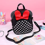 Cute Mouse Backpack Purse for Girls Kids Mini Backpack Small Black Leather Daypack Women Backpack Travel Bag Little Girl Crossbody Purse Toddler Backpack