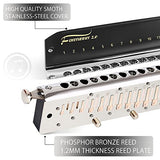EAST TOP Updated FORERUNNER 2.0 without valves Chromatic Harmonica 12-Hole 48 Tones F Key Chromatic Mouth Organ Harmonica for Adults,Beginners and Students