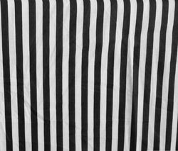 Stripes Small Black White Poly Cotton 58 Inch Fabric By the Yard (F.E.)