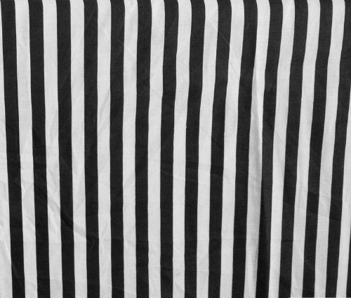 Stripes Small Black White Poly Cotton 58 Inch Fabric By the Yard (F.E.)