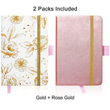 2 Pack Pocket Notebook Small Notebooks for Women, 3.5" x 5.5" Mini Notepad with Total 288 Ruled Pages, 100 GSM Thick Paper, Small Hardcover Leather Journal Notebooks