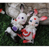 MEESock 1/12 Cute Small Rabbit BJD Dolls 9cm 3.5inch Cosplay SD Doll DIY Toys, with Clothes Makeup, Two Styles are Available, Children's Creative Toys,Eyes Closed