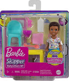 Barbie Small Doll and Accessories, Babysitters Inc. Toddler Doll Set with Table, Chair and 5 Themed Pieces, Babysitters Inc.