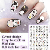 6PCS Mixed Cute Cartoon Nail Stickers for Nail Art, 3D Self-Adhesive Kawaii Nail Charms Anime Nail Decals, Nail Stickers for Women Girls Kids, Nail Gifts