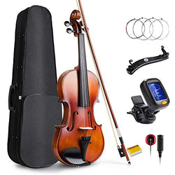 Vangoa Solid Wood Acoustic Violin Fiddle Outfit for Beginner Student, 4/4 Full size