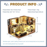 DIY DOLLHOUSE Fsolis Miniature Kit with Furniture, 3D Wooden Miniature House with Dust Cover and Music Movement, Miniature Dolls House kit (JM33)