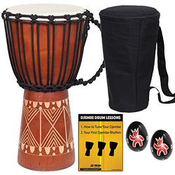 X8 Drums Djembe African Hand Drum inch X8-DJ-GRV-BKP