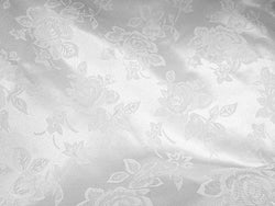 Brocade Jacquard Satin White 60 Inch Fabric By the Yard from The Fabric Exchange ®