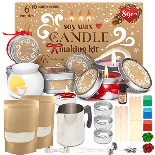 Candle Making Kit for Adults - 89 pcs Candle Making Supplies - Crafts For Adults Women - Soy Candle Making Kit Including Candle Wicks Natural Soy Wax for Candle Making Soy Candle Wax For Candle Making