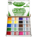 Crayola Ultra Clean Washable Markers, School Supplies Classpack, Fine Line, 10 Colors, Pack of 200 & Crayon Classpack, School Supplies, 16 Colors (50 Each), 800 Ct, Standard, Red