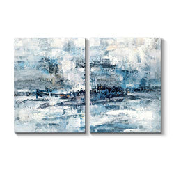 Abstract Canvas Picture Wall Art: Abstract Artwork Painting Hand Painted on Canvas for Living Room (24'' x 18'' x 2 Panels)