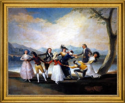 Art Oyster Francisco Jose de Goya Y Lucientes Blind Man\'s Bluff - 20.05" x 25.05" Premium Canvas Print with Gold Frame