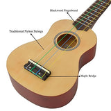 Soprano Ukulele Beginner Pack-21 Inch w/Rainbow String Gig Bag Fast Learn Songbook Digital Tuner All in One Kit