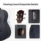 HUNYYN 23 Inch Concert Ukuleles for Adults, Best Ukulele for Beginners Adults, Black Mahogany Musical Instrument, ukulele Case, strap, Tuner, Capo, Music Books, Extra Strings, Picks, All in One Kits