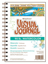 Strathmore 400 Series Visual Watercolor Journal, 90 LB 5.5"x8" Cold Press, Wire Bound, 34 Sheets