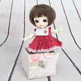 5-6 Inch Lovely Bob Straight Hair with Bangs Ponytail BJD Wigs 1/8 Lati Light Brown Mohair