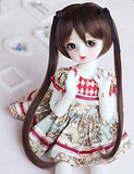 Clicked Cute Girl's Double Ponytail Wig Decor for 1/3 1/6 1/4 BJD Night Lolita Doll DIY Supplies Doll Making,B,1/4