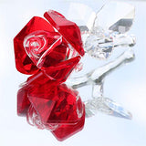 Waltz&F Crystal Rose Flower,Glass Rose Paperweight Figurine Collectible Statue Wedding Table