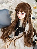 Clicked BJD Doll Hand-Woven Wig Mixed Color Long Curly Hair for 1/3 Dolls DIY Supplies Doll Making DIY Accessory,B