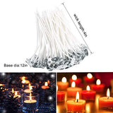 DIY Candle Making Kit with 1PCS Melting Pouring Pot, 100PCS Candle Wicks, 100PCS Candle Wicks Sticker, and One Stainless Steel Spoon for Making Candles