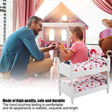 1/12 Scale Dollhouse Bed Miniature Mini Bunk Bed Set Dollhouse Furniture DIY Kit for Children Kids Creative Birthday Handcraft Gift 3.2x5.4x4.7 Inch