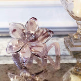 Antico Murano Hand Blown Murano Glass Purple Spiral Flower, Made in Italy