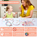 DIY Bead Jewelry Making Kit, Kids DIY Bracelets Necklaces Hairbands Rings Beading Kit Gifts for Girls Ages 6-12, 450Pcs+