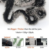 NICEEC 3 Skeins Chunky Fur Yarn Super Soft Faux Fur Yarn Fluffy Yarn Fuzzy Yarn Eyelash Yarn for Crochet Knit-Total Length 3×26m(3×28yds,150g×3)-Black with White