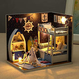 HMANE Dollhouse Miniature 3D Assembly DIY Kit Boys and Girls' Room Creative House Kit with LED Best Gifts for Women and Girls - (Boys'Room)