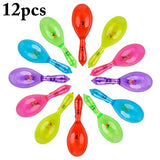 B bangcool 12PCS Light Up Maracas LED Maraca Noise Maker Shaker Toys Musical Toy Party Portable Cheering Light Up LED Rattle Toy ( Random Color with Lanyard)