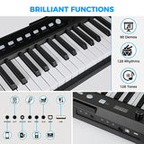 Asmuse 88-Key Full Size Digital Piano Keyboard Set, Portable Electric Piano with Sustain Pedal, Power Supply, Built-In Speakers, Black