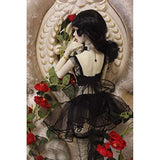 HMANE BJD Dolls Clothes Black Rose Wedding Dress for 1/3 BJD Dolls, Doll Costume Wedding Dress Outfit (No Doll)