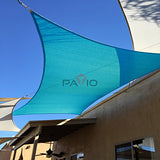 Patio Paradise Large Sun Shade Sail 24' x 35' Rectangle Heavy Duty Strengthen Durable Outdoor Canopy UV Block Fabric A-Ring Design Metal Spring Reinforcement 7 Year Warranty -Turquoise