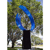 Statements2000 42" Large Indoor Outdoor Sculpture Decor Metal Statue by Jon Allen, Blue Triple C