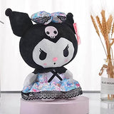 Kawaii Plush Kuromi My Melody Cinnamoroll Cute Cartoon Pillow Doll Stuffed Soft Plushies Toys (Skirt Kuromi, 25CM)