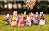 Chris.W Set of 12 Miniature Garden Bunny Figurines Dollhouse Easter Rabbit Figure Fairy Garden Terrarium Supplies Landscape Ornaments(1.38 in Tall)