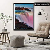 Rovepic 5D Diamond Painting Kits Waterfall Forest Round Full Drill, DIY Paint with Diamonds Art Landscape Crystal Rhinestone Cross Stitch for Home Office Wall Crafts Decorations 12×16 Inch