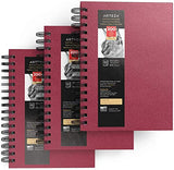 Arteza Sketch Book, 5.5x8.5-inch, 3-Pack, Pink Drawing Pads, 300 Sheets Total, 68 lb 100 GSM, Hardcover Sketchbook, Spiral-Bound, Use with Pencils, Charcoal, Pens, Crayons & Other Dry Media