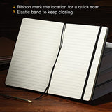 8 Pieces Lined Journal Notebook Hard Cover Notebook, Medium 5.7 x 8 Inches Journal Diary Faux Leather Notebook Writing Journal Ruled Thick Paper for Home Office Business School Men Women (Black)