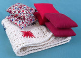 Pillows blanket set dollhouse miniature 1/6 Scale 1:6 play-scale 12 inch for Barbie Blythe coverlet miniature dolls accessories role-playing games