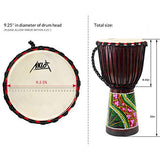 African Drum, Hand-Painted Bongo Congo Djembe Drum 9.5'' x 20'' Mahogany Goatskin Drumhead for Children Starter Beginners