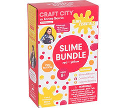 Craft City Karina Garcia Make Your Own Slime Essentials Kit | Red + Yellow Pack | Glitter | DIY Slime Essentials and Supplies | Slime Arts and Crafts | Pro-Edition | Ages 8+