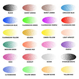 SAGUDIO Airbrush Paint 24 Colors (30 ml/1 oz) Opaque & Fluorescent Acrylic Airbrush Paint Set with Color Wheel, Ready to Air Brush Paint.