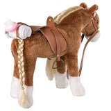 HollyHOME Stuffed Animal Horse Pretty Plush Toy Pretend Play Horse 11 inches Brown